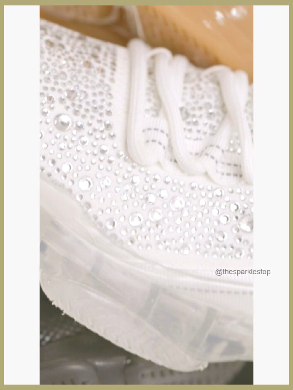 Rhinestone Embellished Vegan Suede Lace-Up Sneakers - Picture 7 of 7